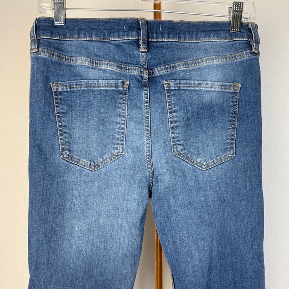 Free People Women's Size 29 Distressed High Rise Skinny Jeans Ripped - Picture 5 of 14